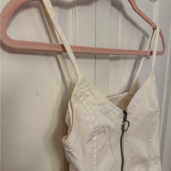 Topshop Ivory Zip-Front Dress 4 - Picture 7 of 11